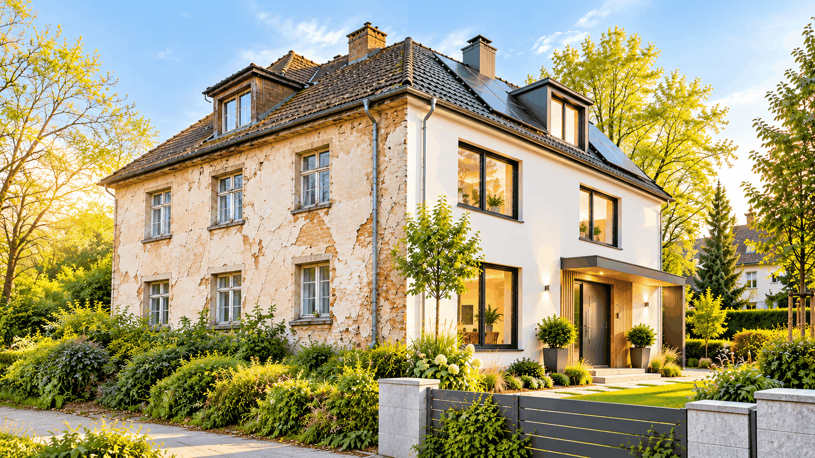 Saniertes Wohnhaus im hellen Garten